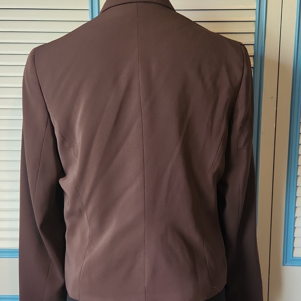 Norton McNaughton Dark Brown Zippered Blazer - Picture 9 of 11